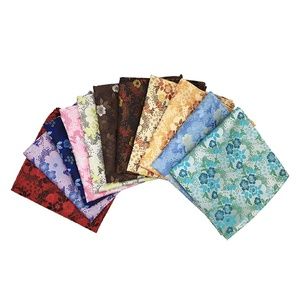 Mens Set of 11 Floral Silk Blend Pocket Squares